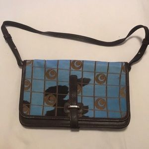 Nina Grissom for Gigi pony hair brown and blue bag